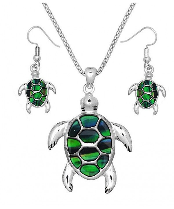 DianaL Boutique Abalone Necklace Earrings