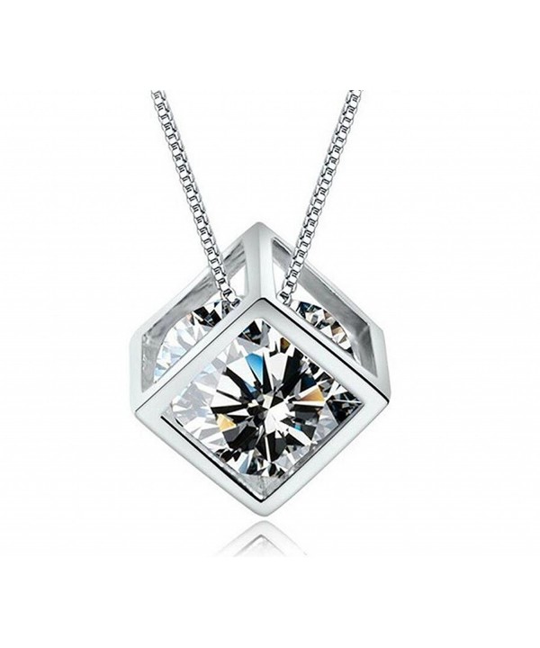 Shally Sterling Crystal Pendant Necklace