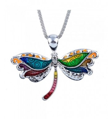 DianaL Boutique Colorful Enameled Dragonfly