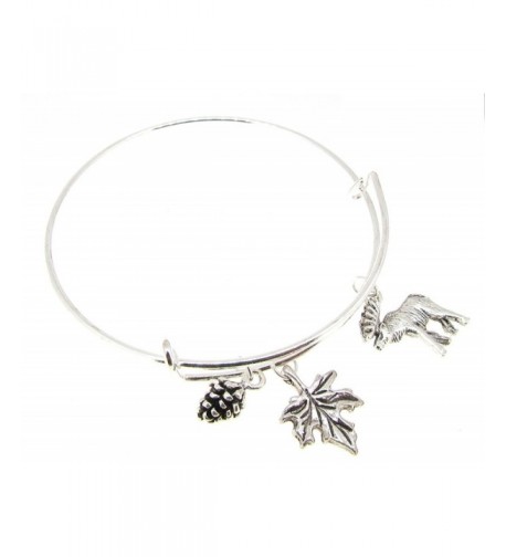 Bangle Bracelet Expandable leaf Moose