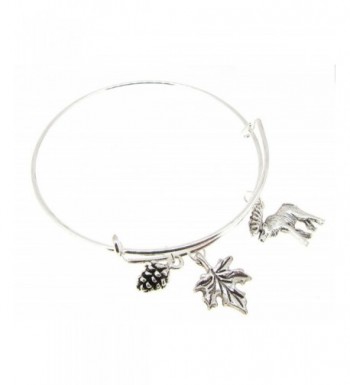 Bangle Bracelet Expandable leaf Moose