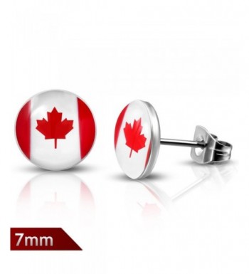 Stainless Steel Canada Circle Earrings