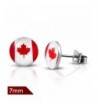 Stainless Steel Canada Circle Earrings