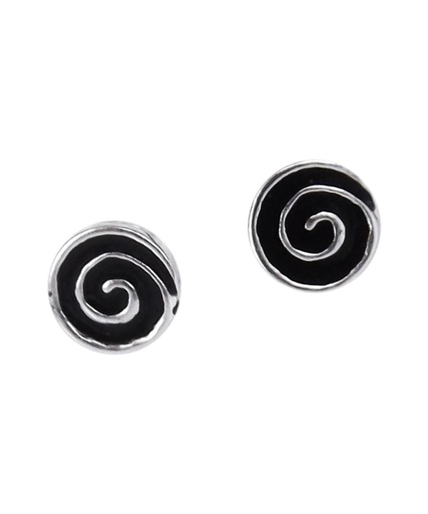 Hypnotic Swirls Enamel Sterling Earrings