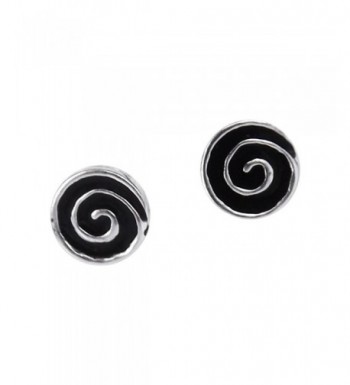 Hypnotic Swirls Enamel Sterling Earrings