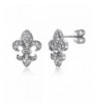 BERRICLE Rhodium Sterling Zirconia Earrings