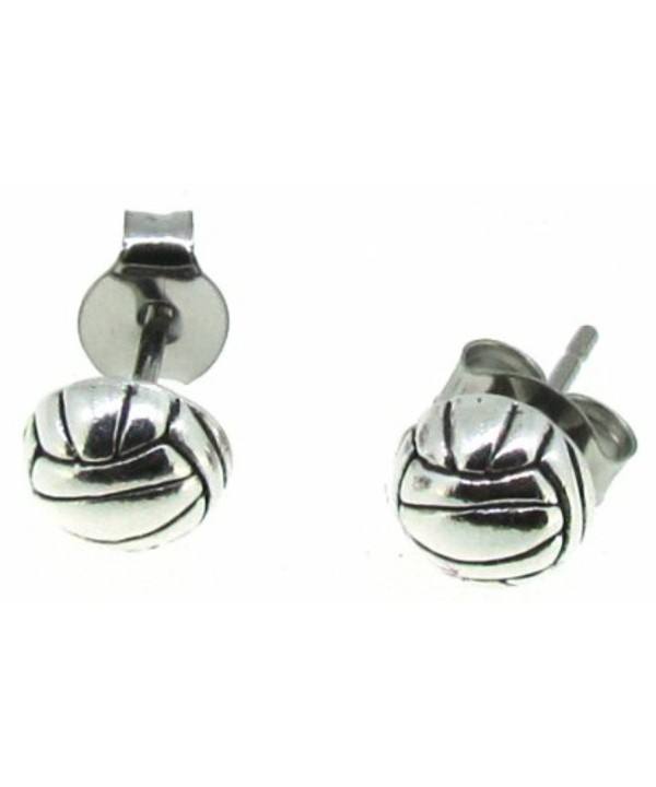 Sterling Silver Volleyball Earrings Posts