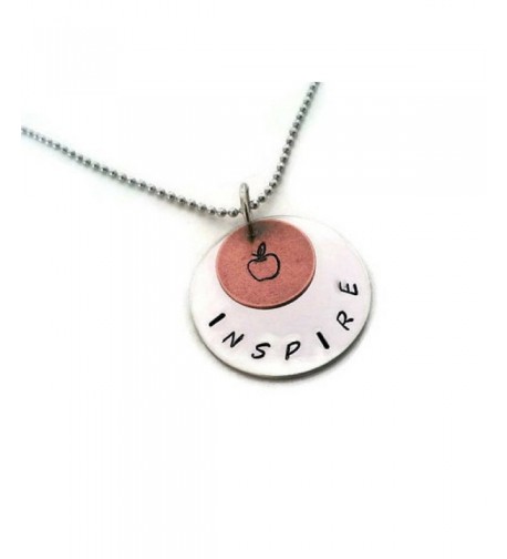 Teachers Necklace Hand Stamped Inspire