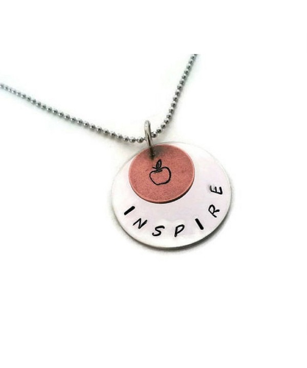 Teachers Necklace Hand Stamped Inspire