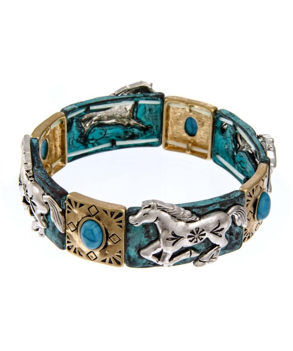 PammyJ Tri Tone Imitation Turquoise Bracelet