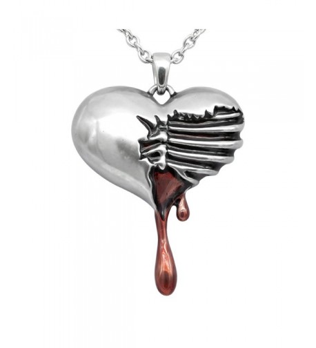 Controse Silver Toned Stainless Bleeding Necklace