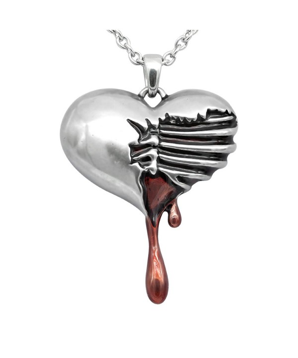 Controse Silver Toned Stainless Bleeding Necklace