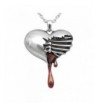 Controse Silver Toned Stainless Bleeding Necklace