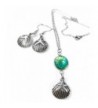 Seashell Mermaid Necklace Dangle Earrings