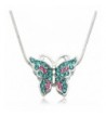 Silver Crystal Butterfly Pendant Necklace