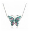 Silver Crystal Butterfly Pendant Necklace