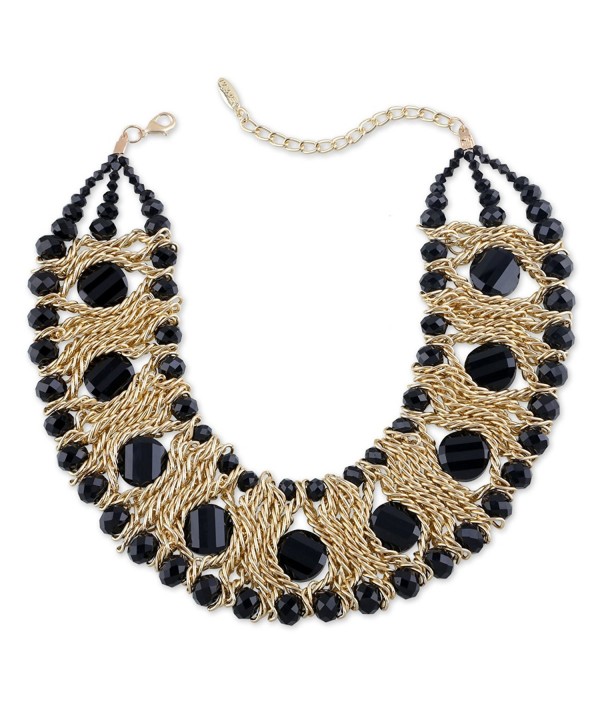 Jewelry Gold Plated Crystal Statement Necklaces