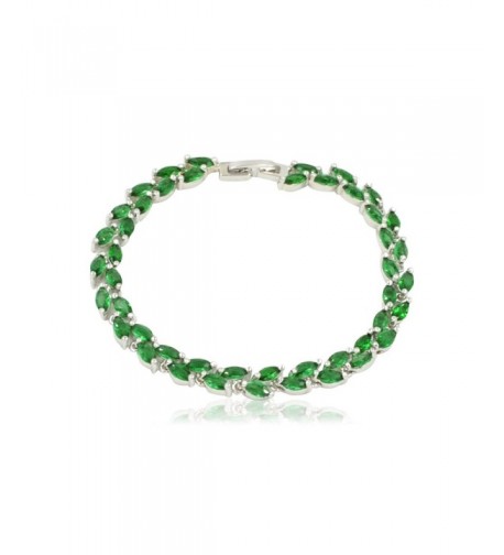 Olive Leaf Green Crystal Bracelet