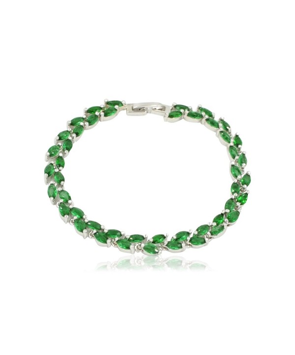 Olive Leaf Green Crystal Bracelet