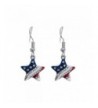 Patriotic Rhinestone Crystal American Earrings