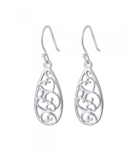 Sterling Silver Filigree Teardrop Earrings