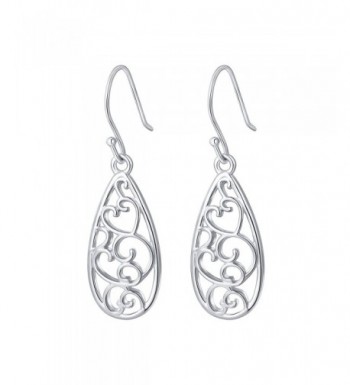 Sterling Silver Filigree Teardrop Earrings