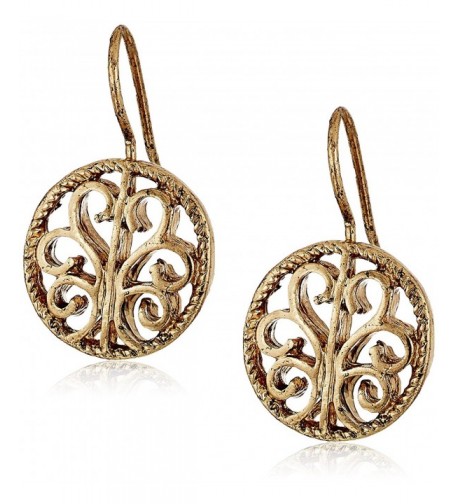 1928 Jewelry Gold Tone Round Earrings