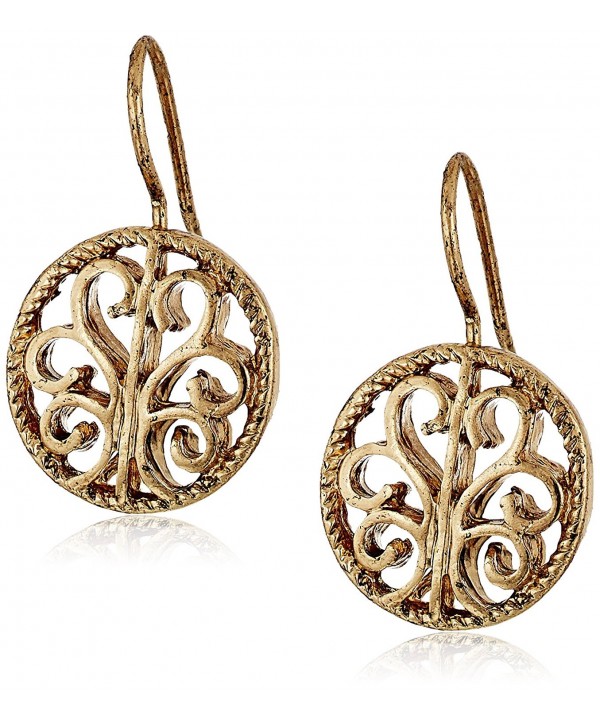 1928 Jewelry Gold Tone Round Earrings