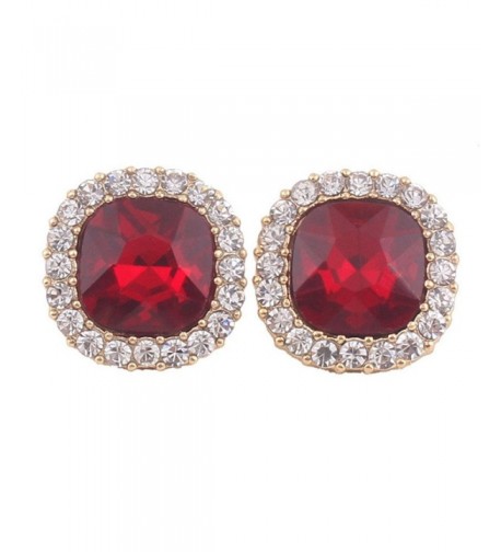 Grace Jun Rhinestone Earrings Piercing