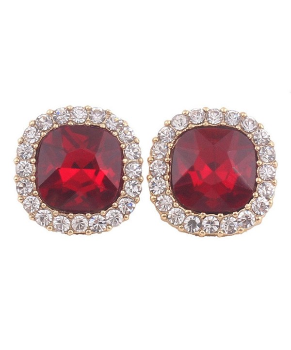 Grace Jun Rhinestone Earrings Piercing