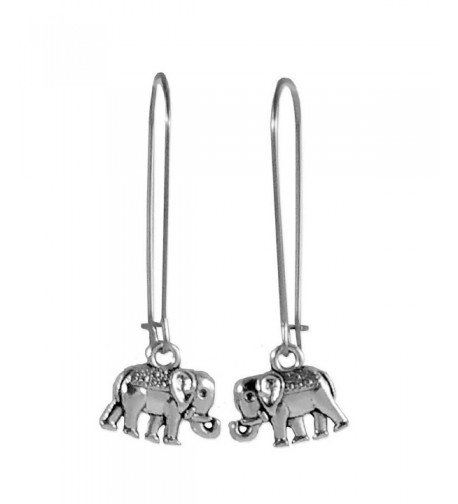 Sabai Silvertone Elephant Earrings Stainless