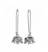 Sabai Silvertone Elephant Earrings Stainless