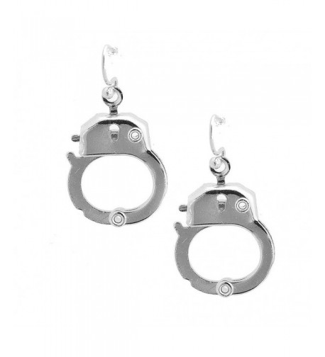 Spinningdaisy Silver Functional Handcuff Earrings