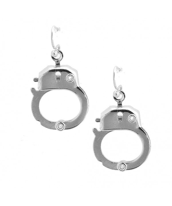 Spinningdaisy Silver Functional Handcuff Earrings