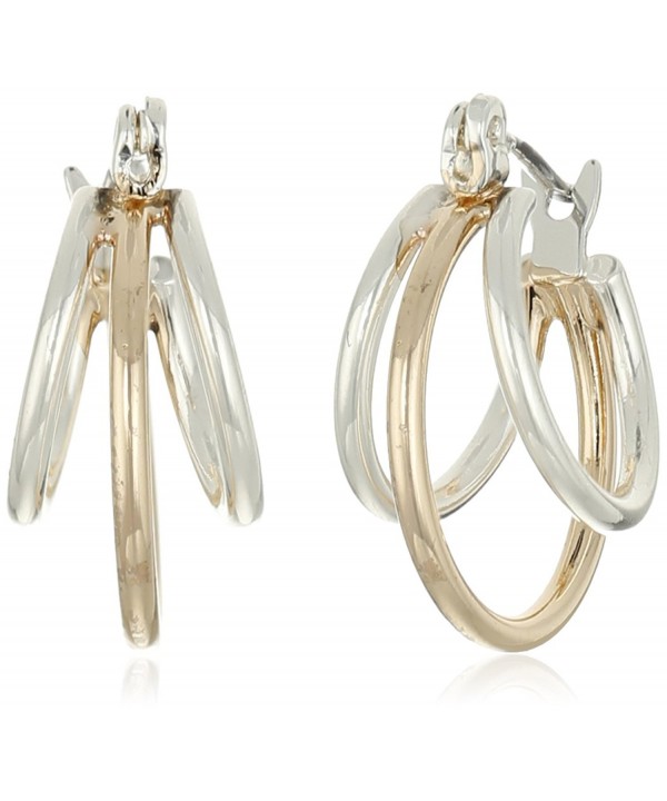 Napier Classics Two Tone Multi Hoop Earrings