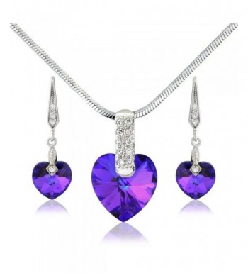 Purple Swarovski Elements Necklace Earrings