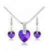 Purple Swarovski Elements Necklace Earrings