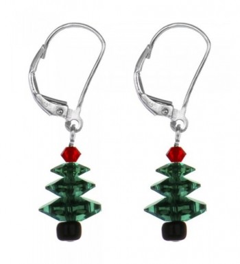 Christmas Earrings Created Swarovski Crystals