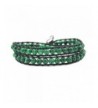 Handmade Leather Bracelet Adjustable Malachite