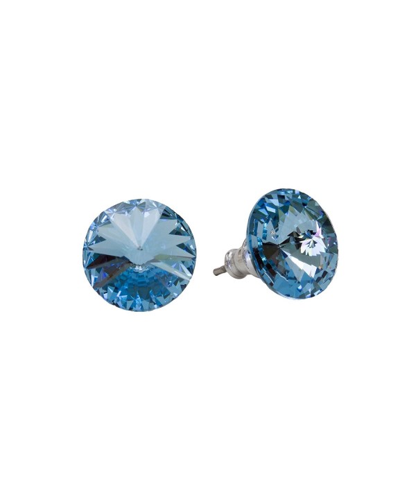 Designs Nathan Earrings Swarovski Aquamarine Colored