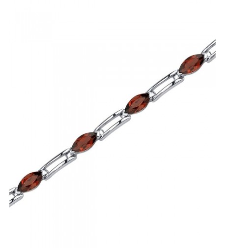 Garnet Bracelet Sterling Silver Marquise