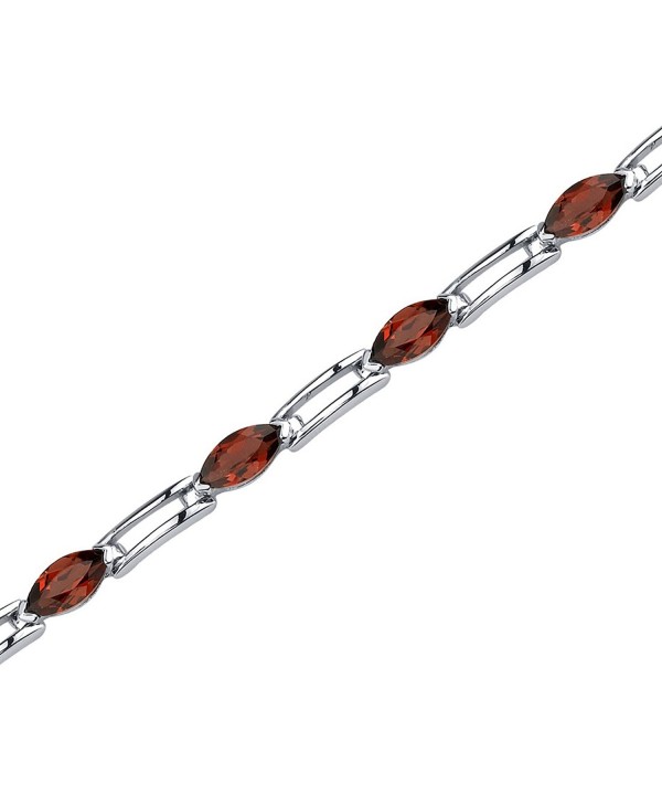 Garnet Bracelet Sterling Silver Marquise