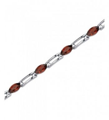 Garnet Bracelet Sterling Silver Marquise