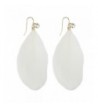 Womens Natural Feather Earrings White