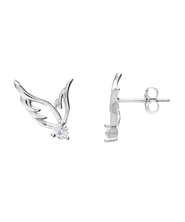 Sterling Silver Wing Stud Earrings