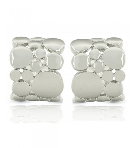 JanKuo Jewelry Rhodium Polished Earrings