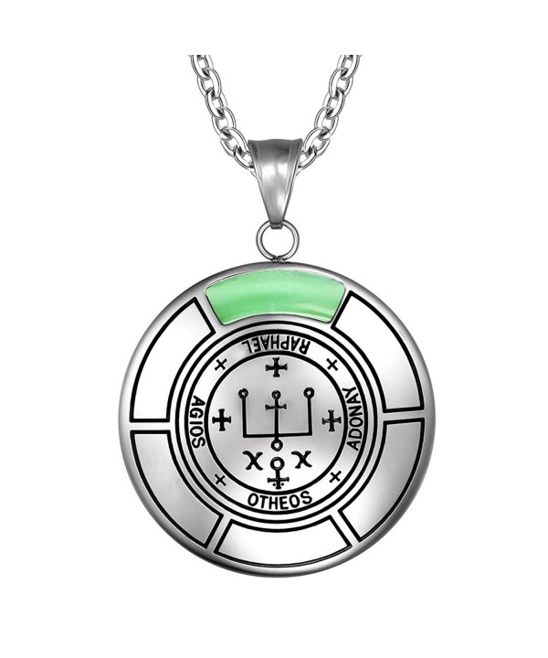 Archangel Raphael Medallion Simulated Necklace