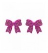 Fashion Crystal Ribbon Earrings Fuschia