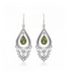 Sterling Filigree Chandelier Peridot Earrings