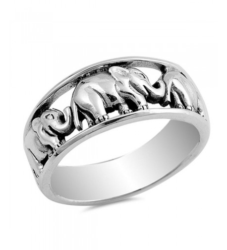 Elephant Animal Ring Sterling Silver